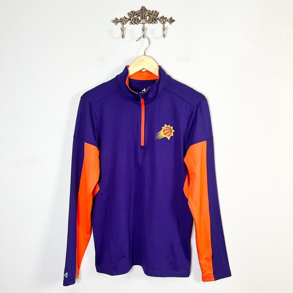 Phoenix Suns Antigua NBA Aspect Quarter Zip Pullover Mens Size S Purple New